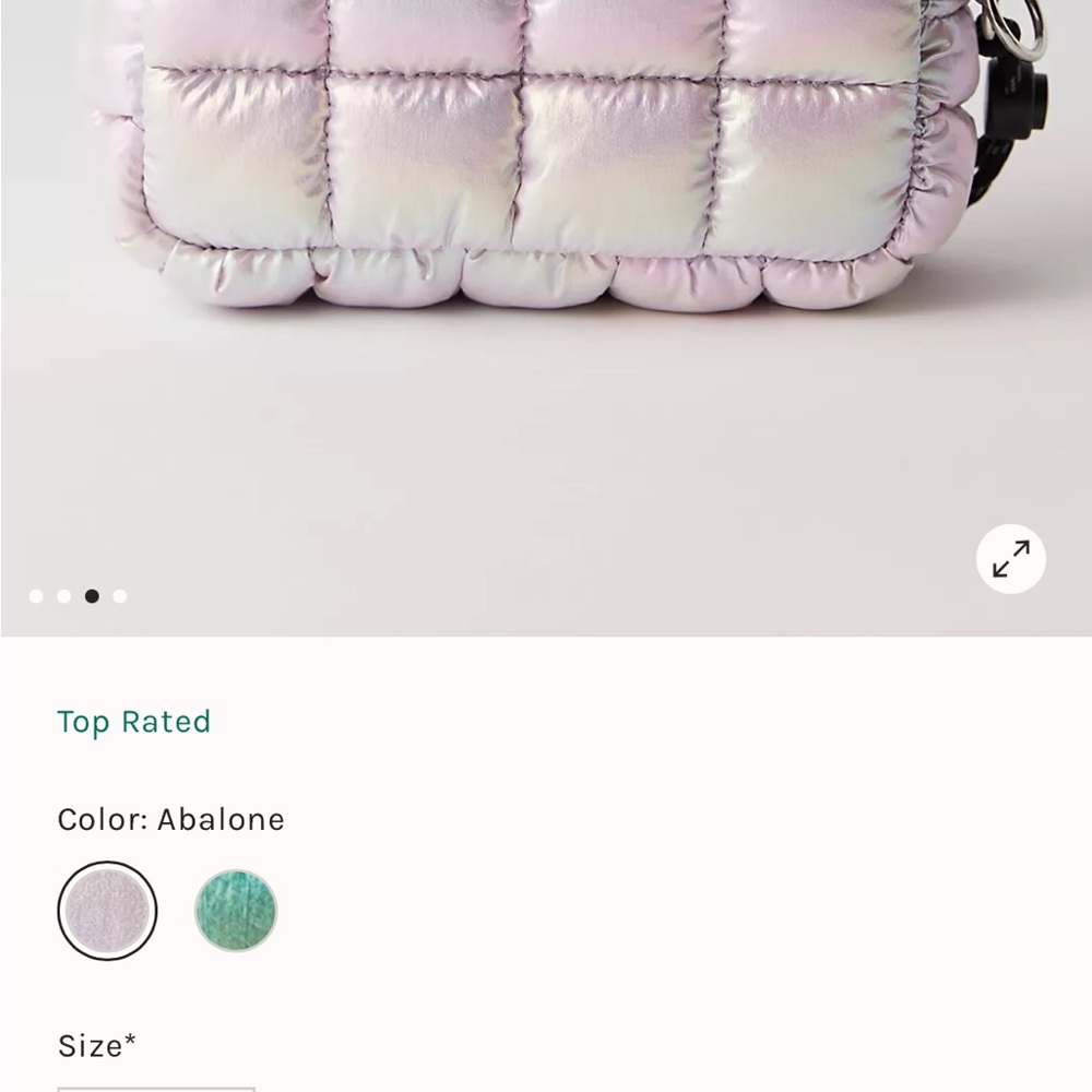 Free People Quilted Mini Pouch Limited Edition Iridescent - Picture 5 of 11